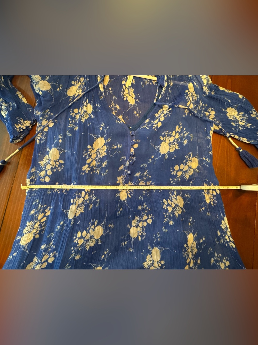 Anthropologie Marais Maxi Dress Long Sleeves Size Medium Worn One Time Like New - Picture 6 of 7